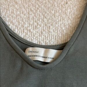 Oak + Fort Refined-Soft Sage Bodysuit-Size Small